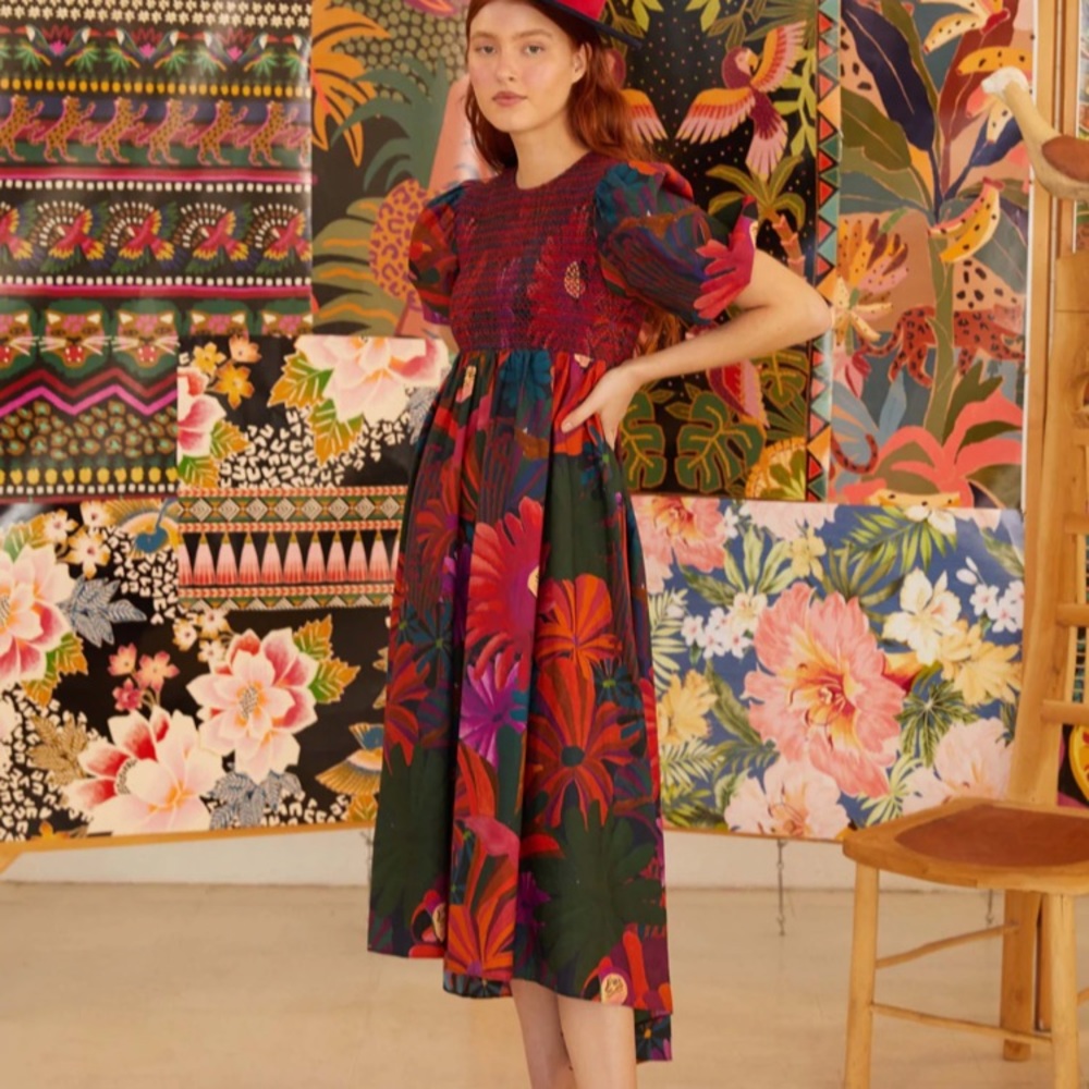 FARM Rio Multicolor Floral Midi Dress
